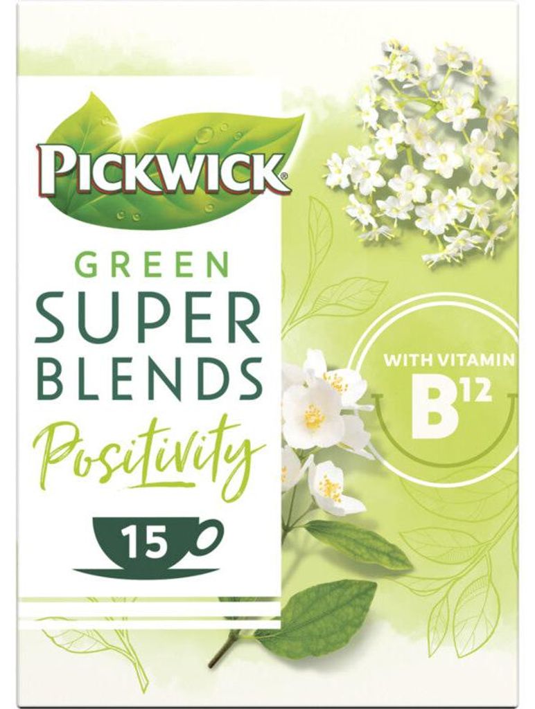 Pickwick Super Blends Positivity Grüner Tee, 15 Beutel, 23g Produktbild 