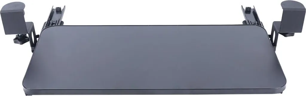 Support de clavier réglable sous bureau, tiroir coulissant en teck