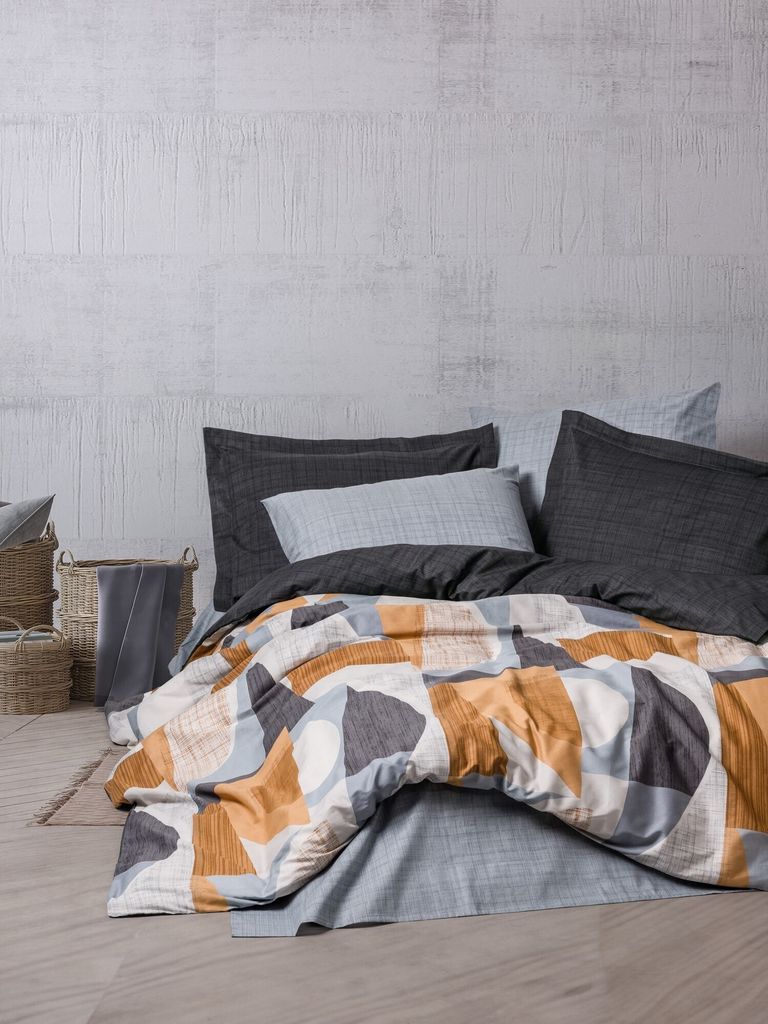 L'Essentiel Linge de Maison, Giorno - Grey, Grau, Ranforce Doppel-Bettbezug-Set, 100 % BAUMWOLLE RANFORCE, 200 x 220 cm