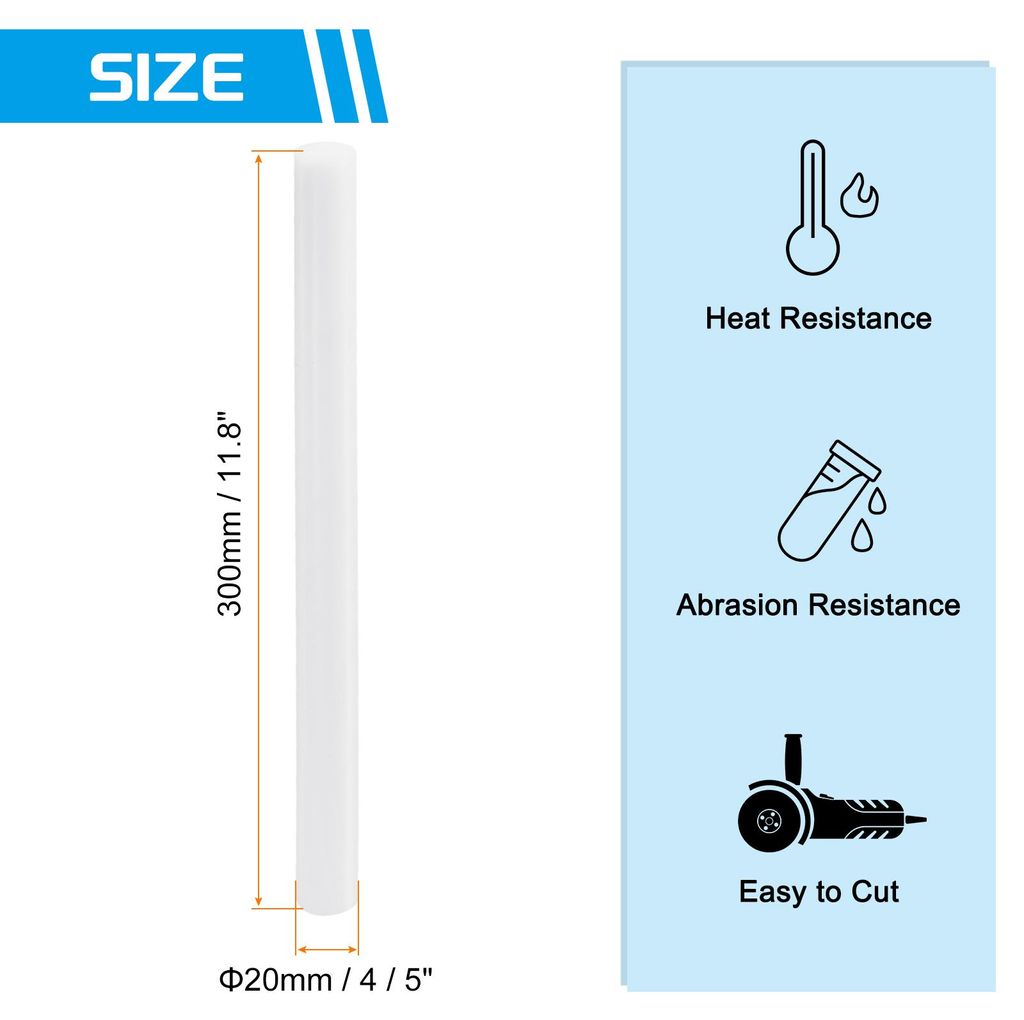 1 Stš¹ck ABS Kunststoffst?be, Durchmesser 20mm L?nge 300mm Kunststoffstab Rund fš¹r Mechanischer Einsatz, Schulprojekt, Werkstattanwendung, DIY...
