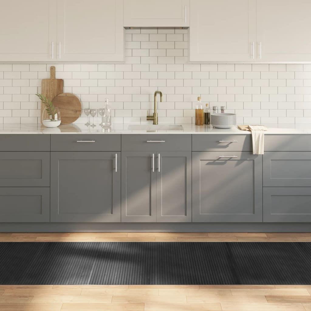 "im Angebot" Teppich Rechteckig Grau 80x500 cm Bambus - Designerteppiche CC17320