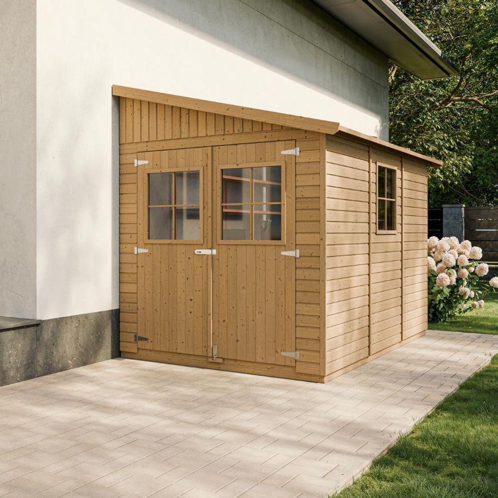 Abri de jardin en bois (sans mur latéral) - débarras avec Image du produit 