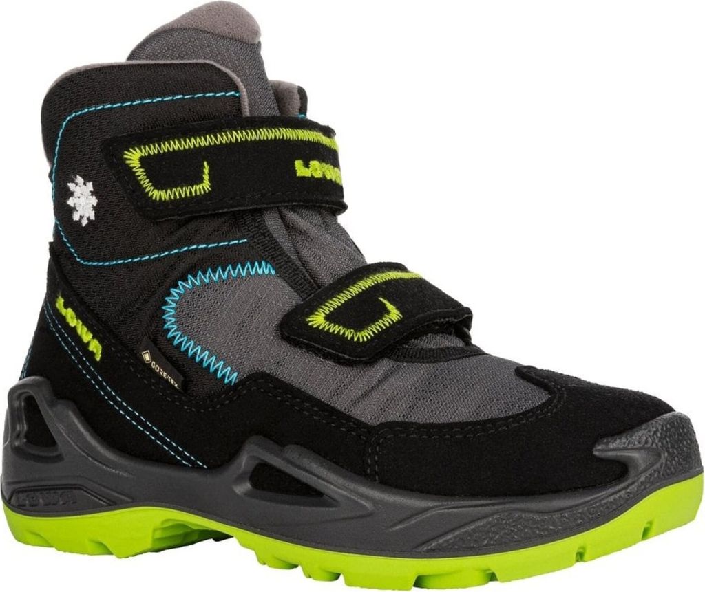 Lowa Milo GTX Mid Jungen Klettstiefel in Schwarz, Größe 34