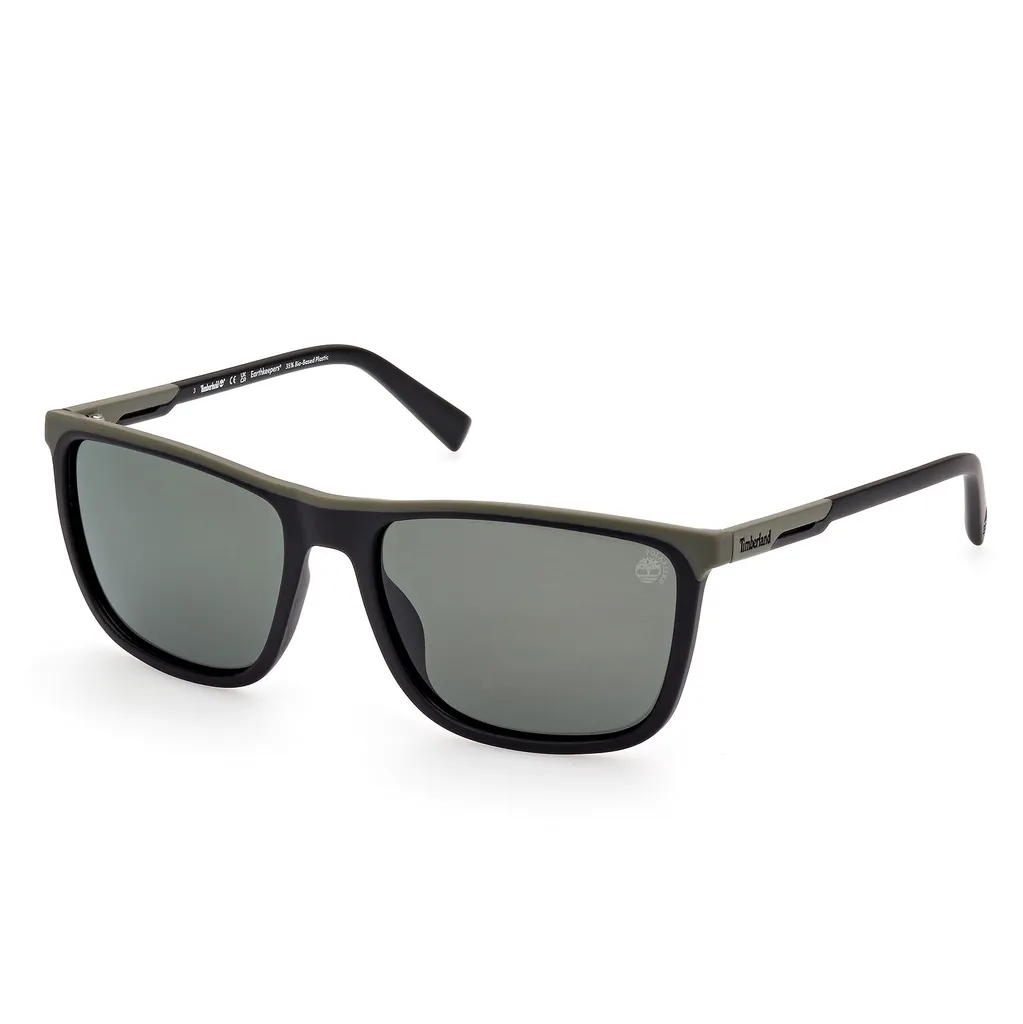 Lunettes de soleil Timberland TB9302 pour homme, forme carrée - Noir