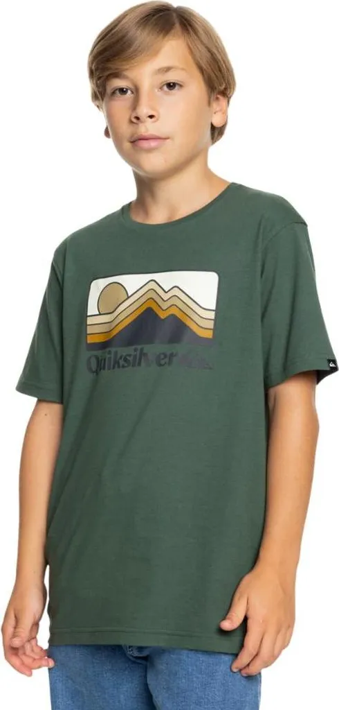Maglietta Quiksilver Qs Gradient Mountains - Forest Green Youth 14