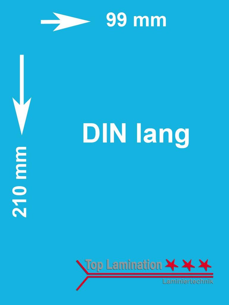 5 Blatt california blau 90 g/m² DL (99x210mm) Tonpapier bedruckbar Premium Farbpapier