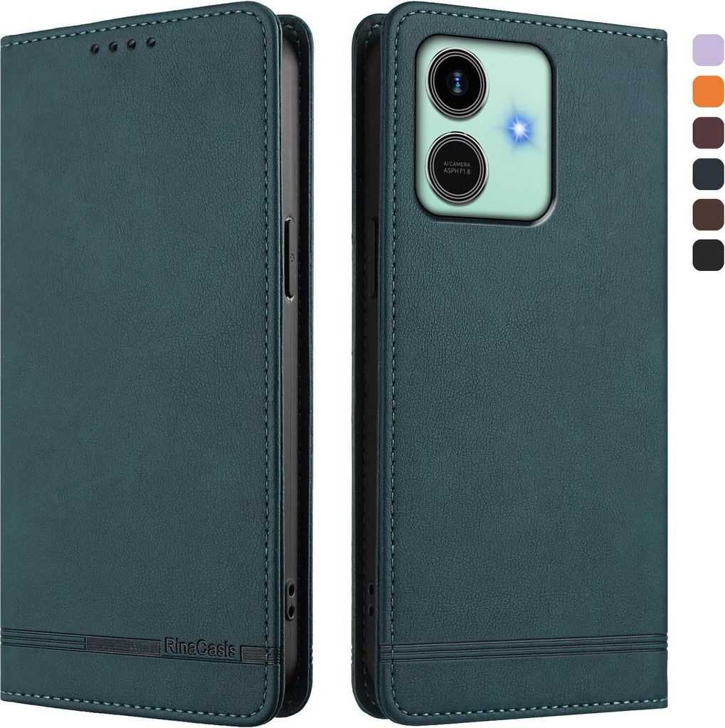 Hülle für Honor Play10, Retro Kunstleder Ständer Klapphülle mit Kartenfächer und Magnetische Grün