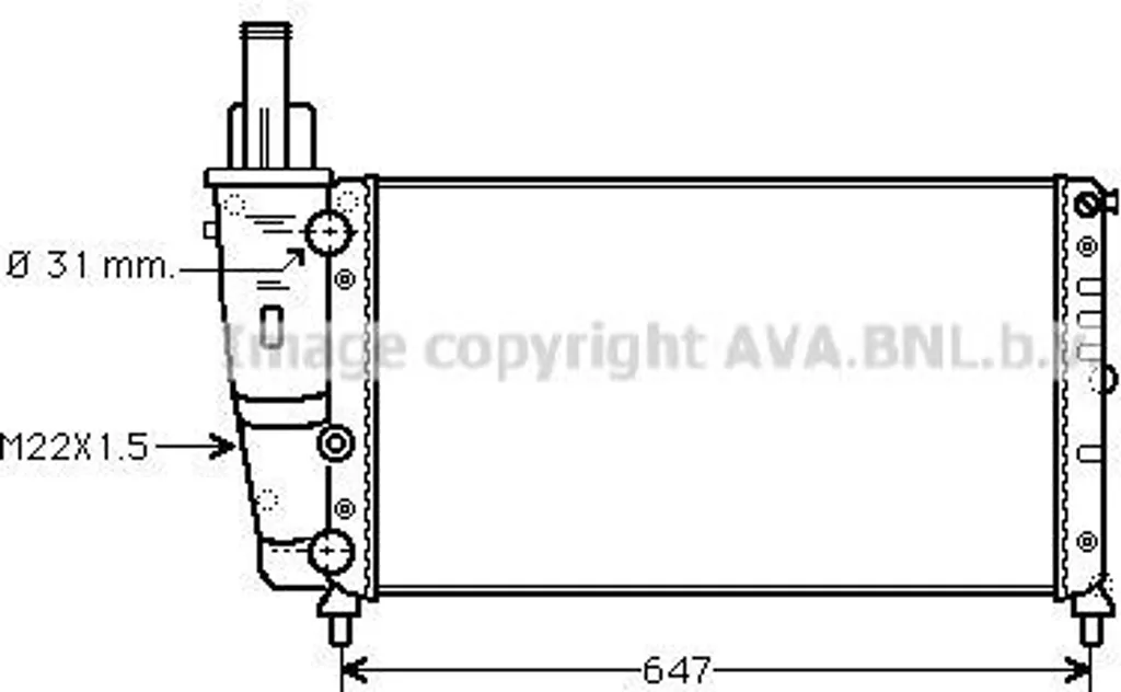 Radiateur de refroidissement moteur pour réparation Fiat Punto essence