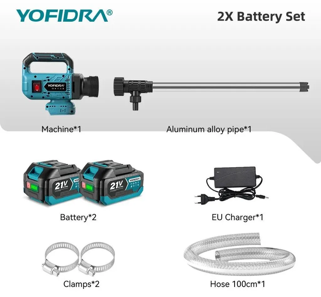 Pompe de transfert électrique portable débit élevé et 2 batteries - 2