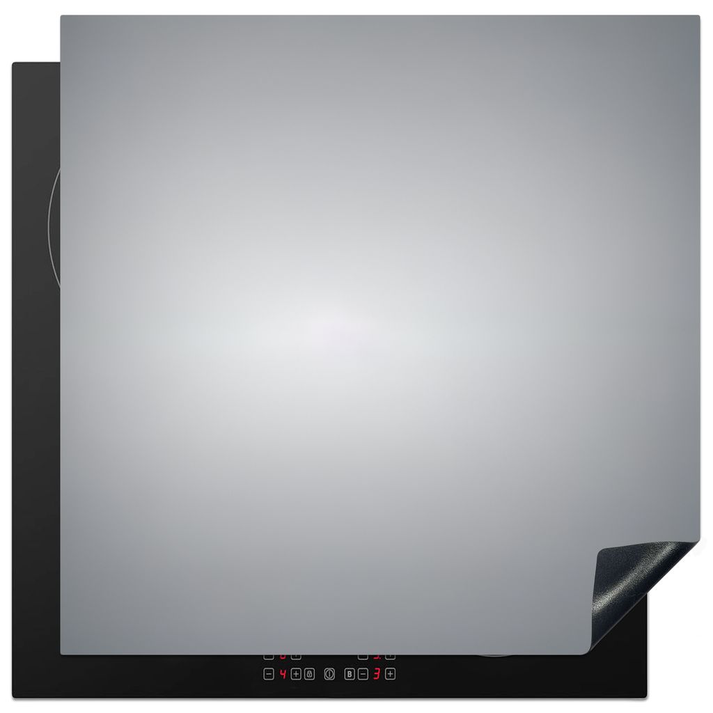 KitchenYeah Herdabdeckplatte Silber - Grau - Metallic-Look - Dunkel , 78x78cm, Küche Deko, Glaskeramikfeld Herdabdeckung, Abdeckplatte fùr Koch...
