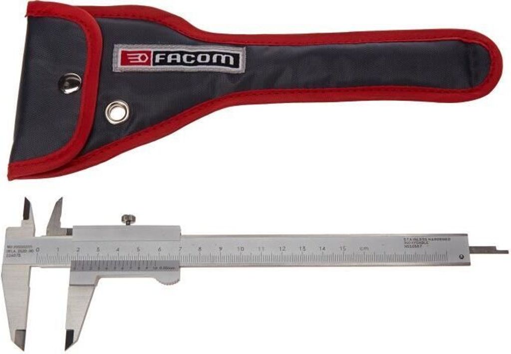 Schieblehre FACOM 2520.00PB, Edelstahl, Messbereich bis 200 mm, Präzision 1/20, Innen/Außen/Tiefenmessung