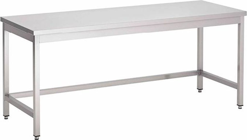 Arbeitstisch aus Edelstahl AISI 304 ohne Grundboden, 500(L)x600(T)x880(H)mm.