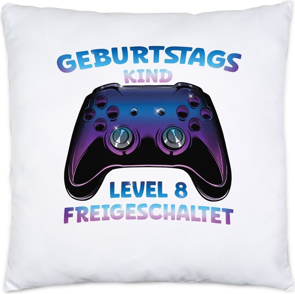 Geburtstagskind Level 8 Freigeschaltet Kissen Happy Birthday Geburtstag Alles Gute Controller Konsole Gamer