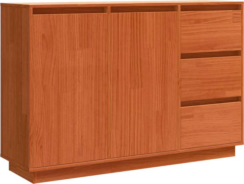 Buffet de rangement entrée et salon aspect chêne brun 111 cm de large