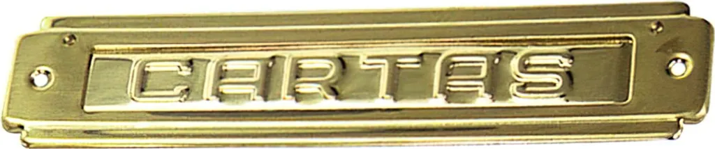 Plaque de boîte aux lettres dorée en laiton poli pour nom et numéro