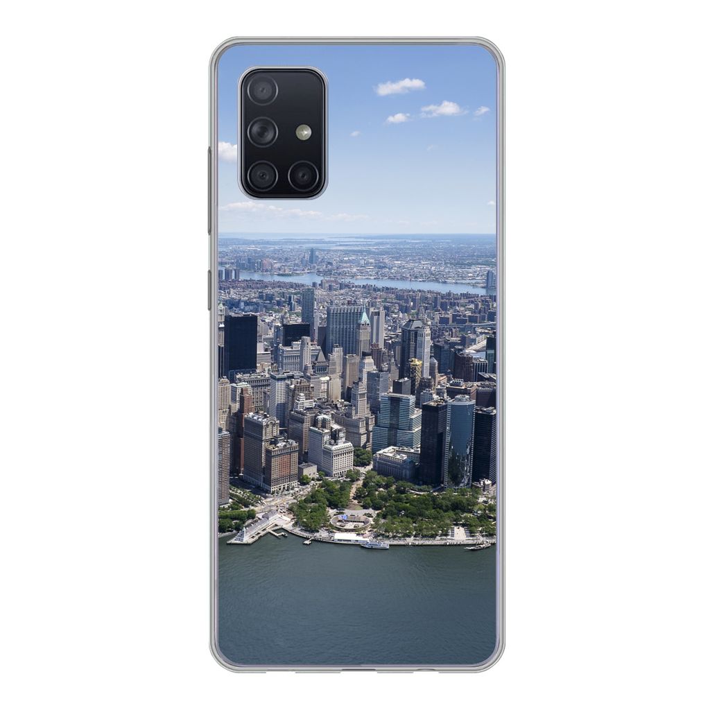 MuchoWow Handyhülle Schutzhülle Hülle für Samsung Galaxy A51 New York - USA - Skyline Silikon Softcase Handy Hülle - Schutzabdeckung
