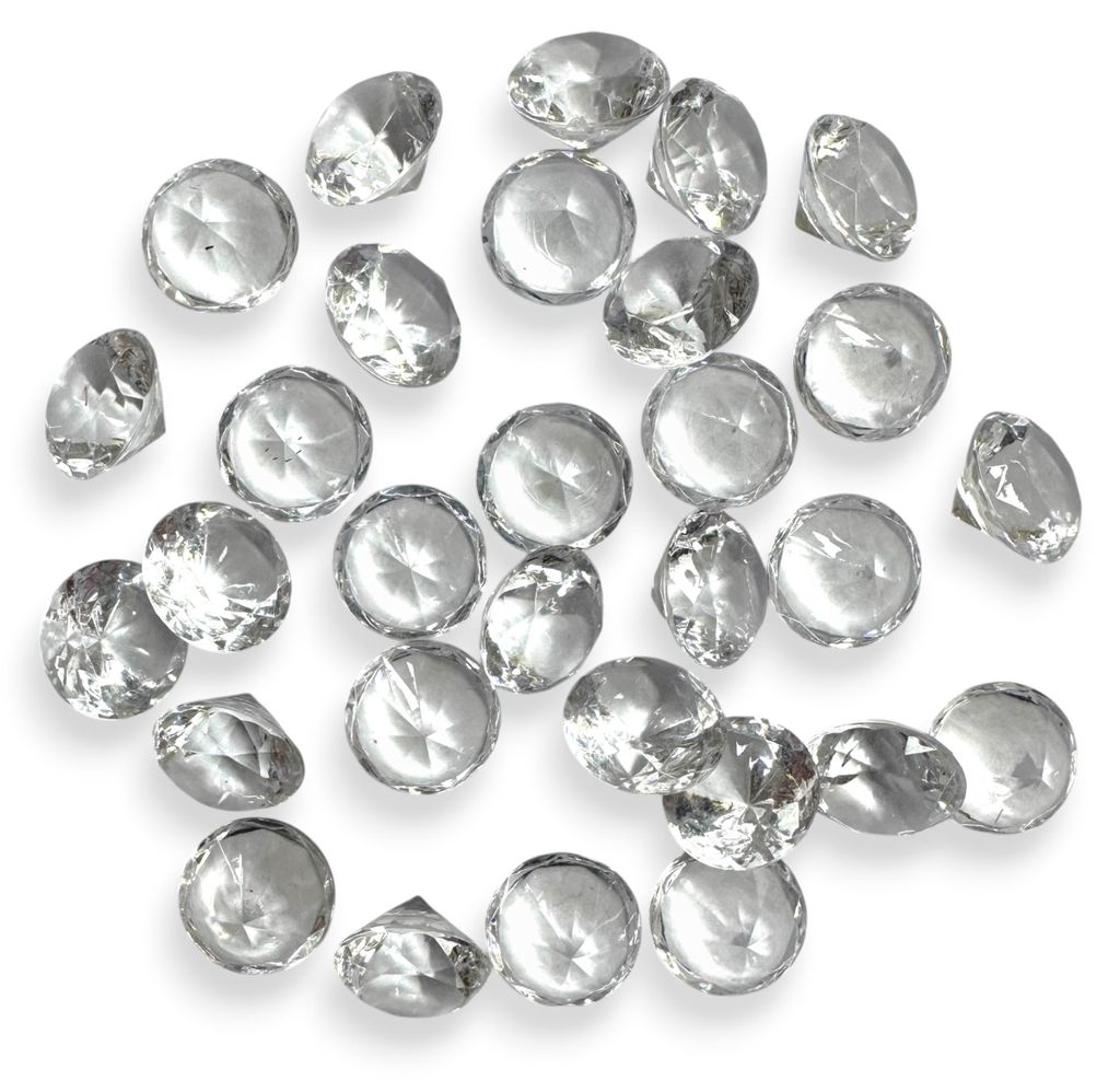 Deko Brillanten 19mm 100ml ca. 35 Stück Diamant Dekosteine Natur Klar