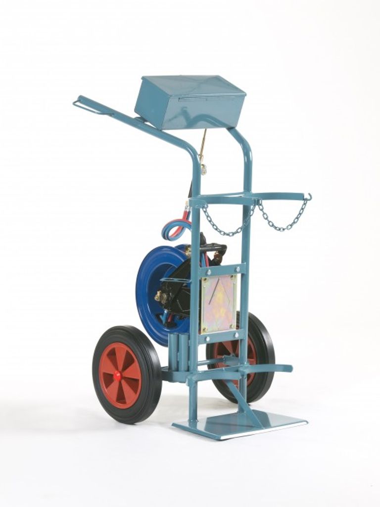 NIES Modellserie F5 Flaschenwagen mit Schlauchaufroller, Variante:Ohne Werkzeugkasten mit Vollgummireifen