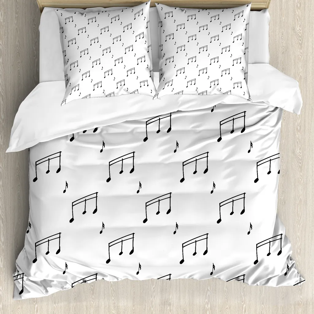 Set Copripiumino Musicale ABAKUHAUS 200x200 Microfibra Grigio Fumo