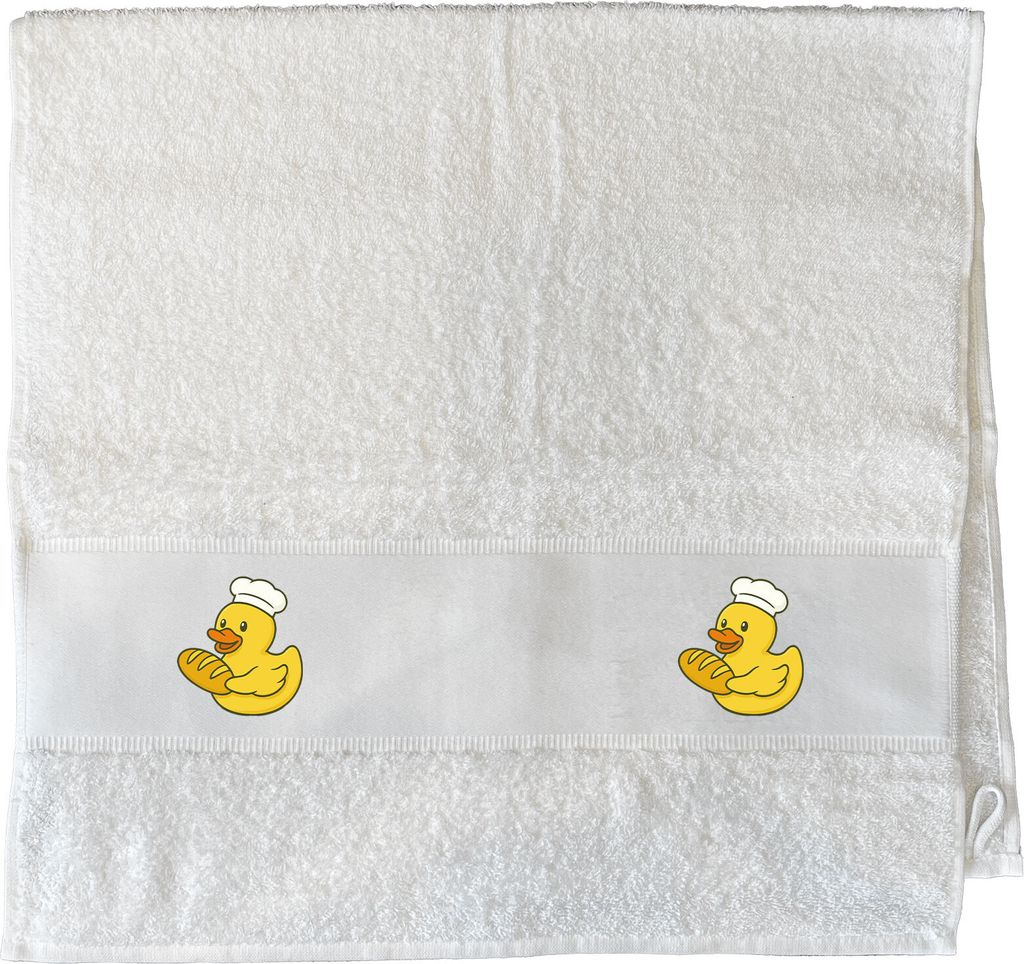 Huuraa Handtuch Quietscheente Bäckerei Comic Gummiente 50x100cm White Baumwolle Handtuch Geschenkidee