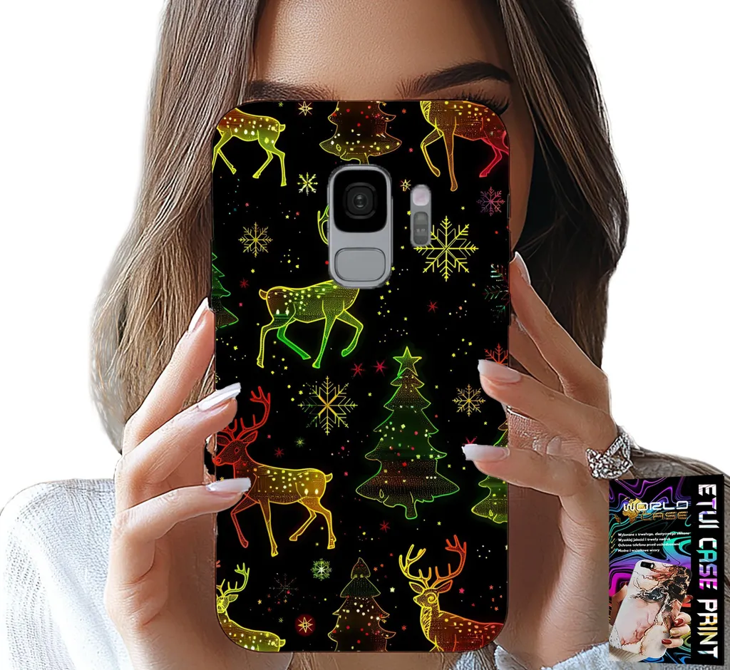 Custodia Samsung Galaxy S9 Natale: Renna e Albero + Pellicola Omaggio