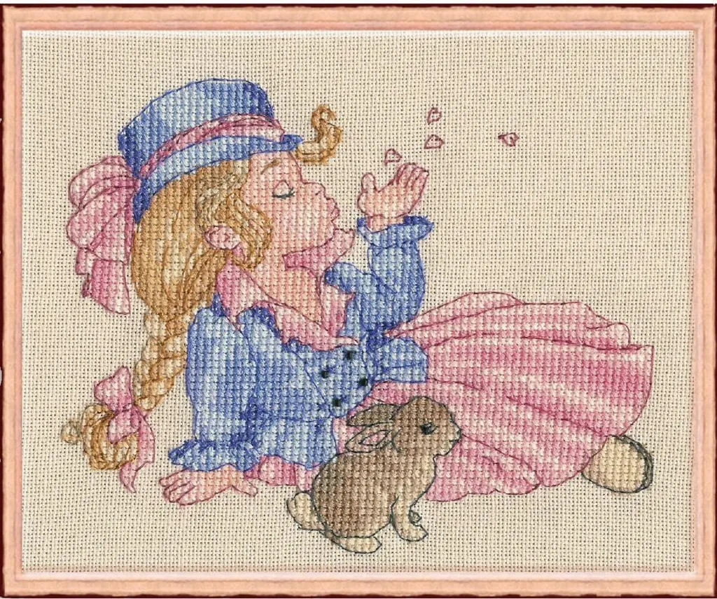 Kit Broderie Nimue Roz 16x13 cm Grille Claire et Fils Inclus 61K