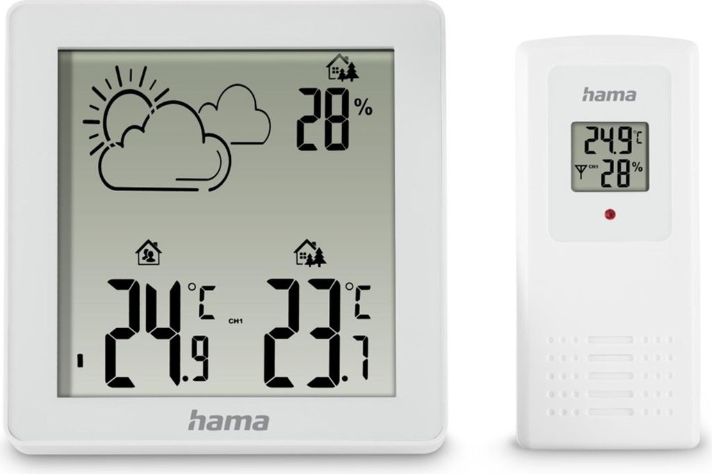 Hama Wetterstation Zakynthos mit Innen/-Außensensor, Thermometer, Hyg