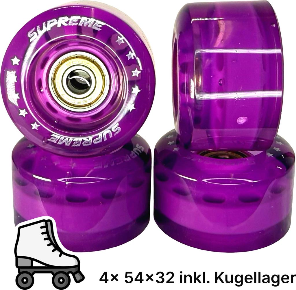 Supreme Rollers Rollschuh Rollen 54mm 82A Lila (4er Set)