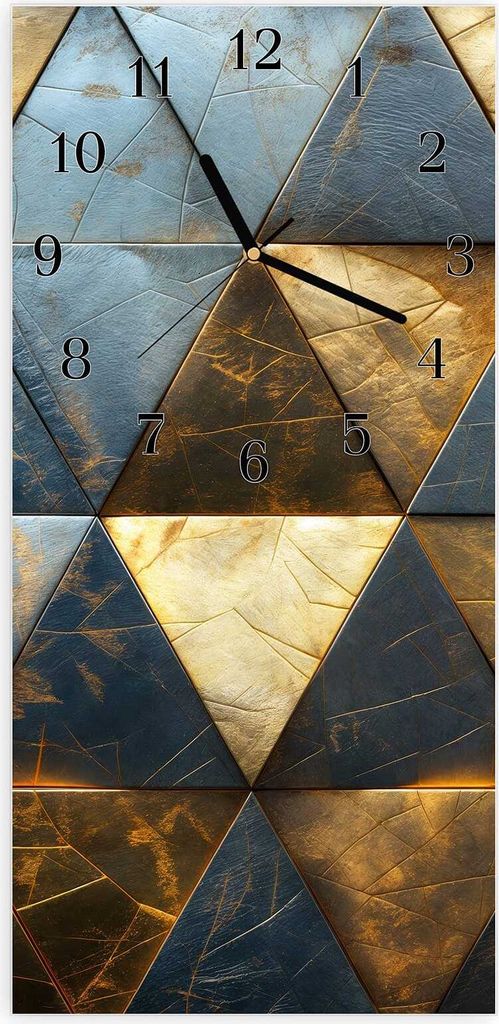 Wanduhr aus Glas mit Motiv Geometrische Wandkunst- 30 x 60 cm - inkl. Aufhängesystem