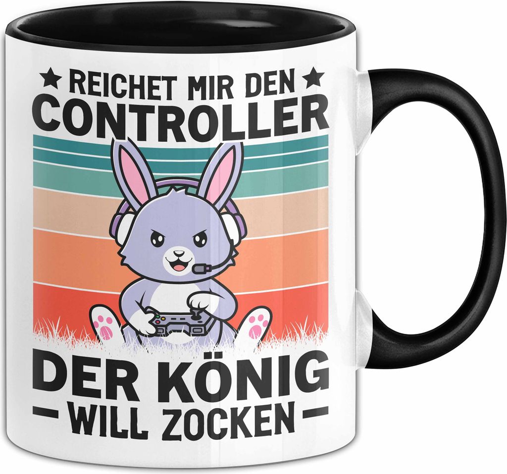 Gamer Tasse Geschenk Reichet Mir Den Controller Der König Produktbild 