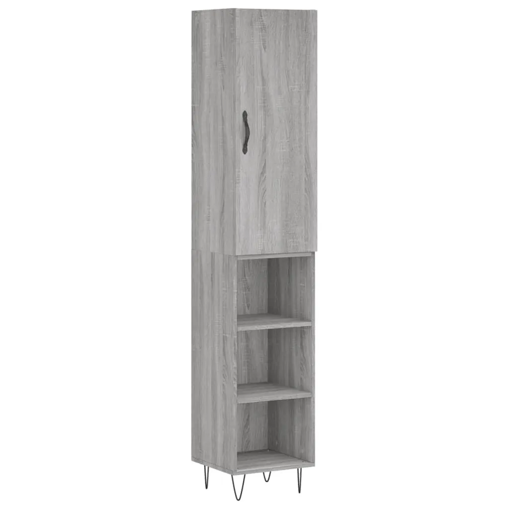 SYFAX™ Credenza Grigio Sonoma 34,5x34x180 cm in Legno Multistrato
