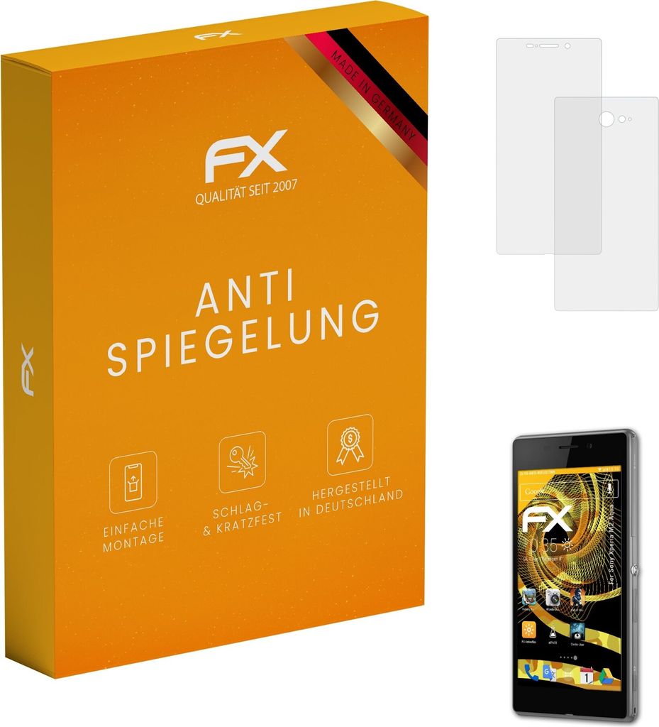 atFoliX FX-Antireflex 3x Schutzfolie kompatibel mit Sony Xperia M2 Aqua Displayfolie