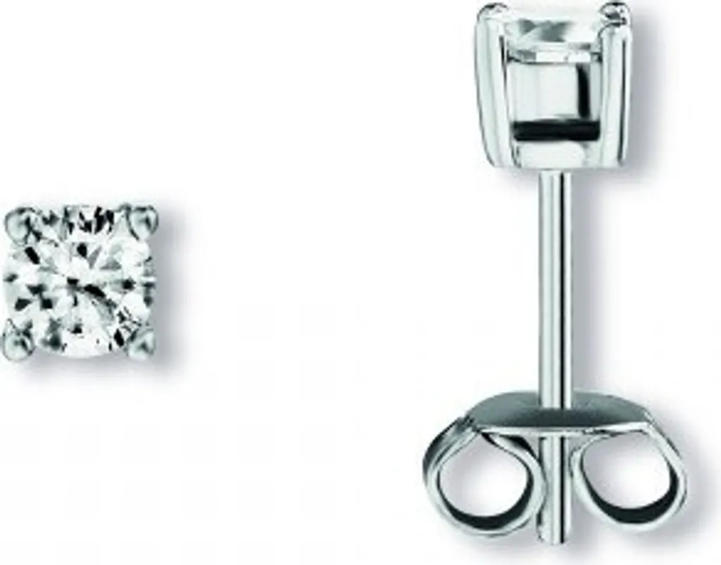 Orecchini O 4,0 mm zirconi 925/- argento rodiato