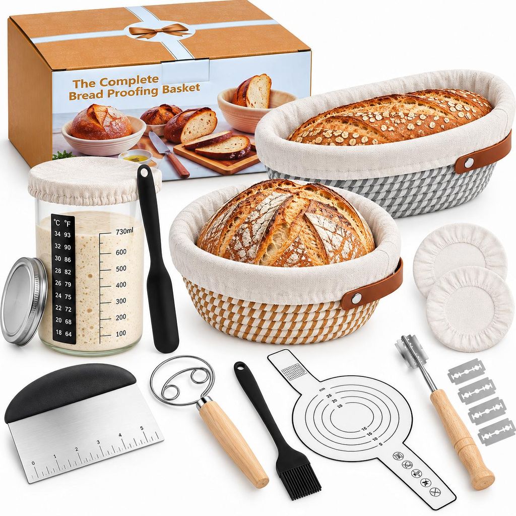 Set van 21 broodbakmandjes van katoenen touw, bestaande uit Productafbeelding 