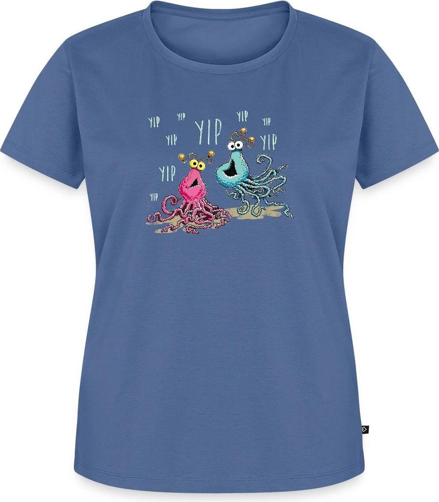 Spreadshirt Sesamstraße Yip Yip Alien Frauen Premium T-Shirt, 4XL, Taubenblau