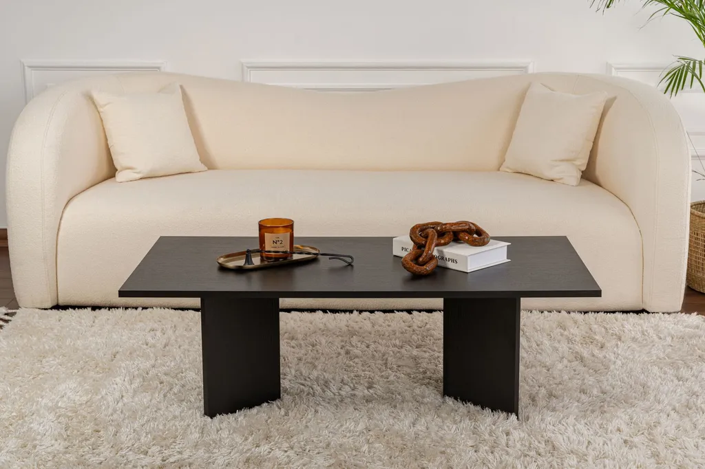 Tavolino Nero Skye Decor Sabin 119x60 - Stile Industrial Moderno - 2