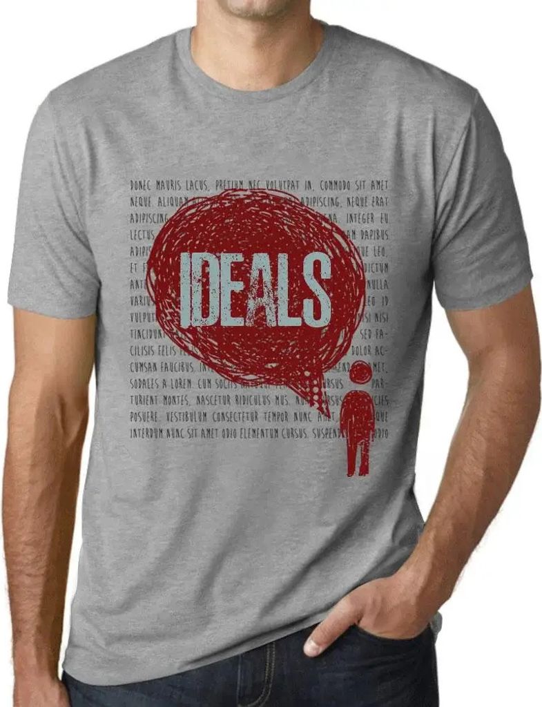 Herren Grafik T-Shirt Gedanken Ideale – Thoughts Ideals – Öko-Verantwortlich Vintage Jahrgang Kurzarm Lustige Druck Geburtstag Geschenk Mann