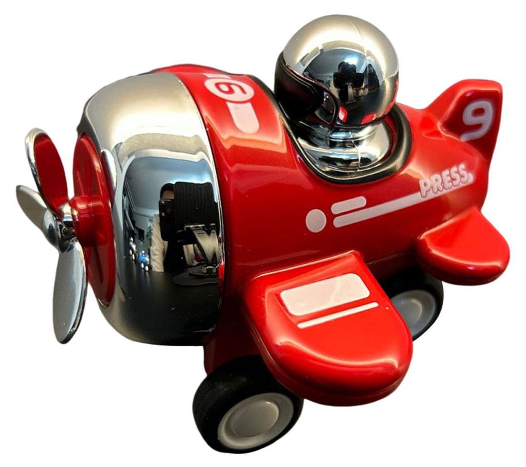 Mini-Spielzeugflugzeug aus Metalllegierung mit Cartoon-Motiv, Propeller-Druckmechanismus, Spielzeug für Kleinkinder, Jungen und Mädchen, pädagog...