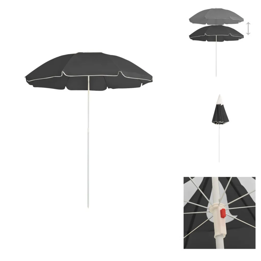 Ombrellone 180cm vidaXL Antracite | Ombra per Grill e Giardino