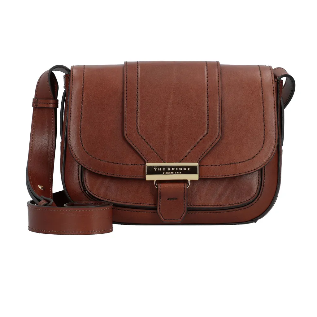 Sac à bandoulière en cuir rigide Benedetta 24 cm avec rabat aimanté