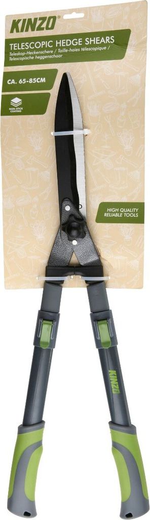Kinzo Teleskop-Heckenschere 65-85 cm – Gartenschere für Hecken und Sträucher – Antihaftklingen – Ergonomische Handgriffe – Leichtes Garte...