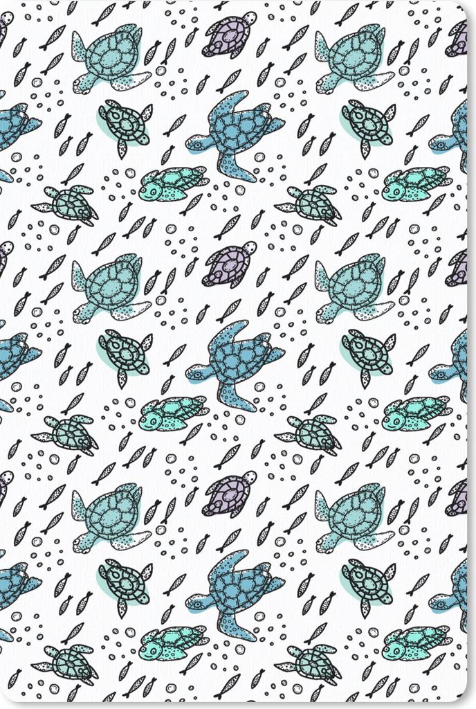 MuchoWow Mauspad Mousepad Muster - Schildkröte - Fisch 40x60 cm - Mousepads - Maus Mat - Pad - Mausunterlage - Schreibtisch Accesoire