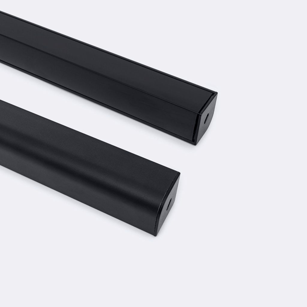 Aluminiumprofil Ecke Dreieckig 2m für LED Steifen bis 20mm Schwarz 2 m Schwarz transluzent