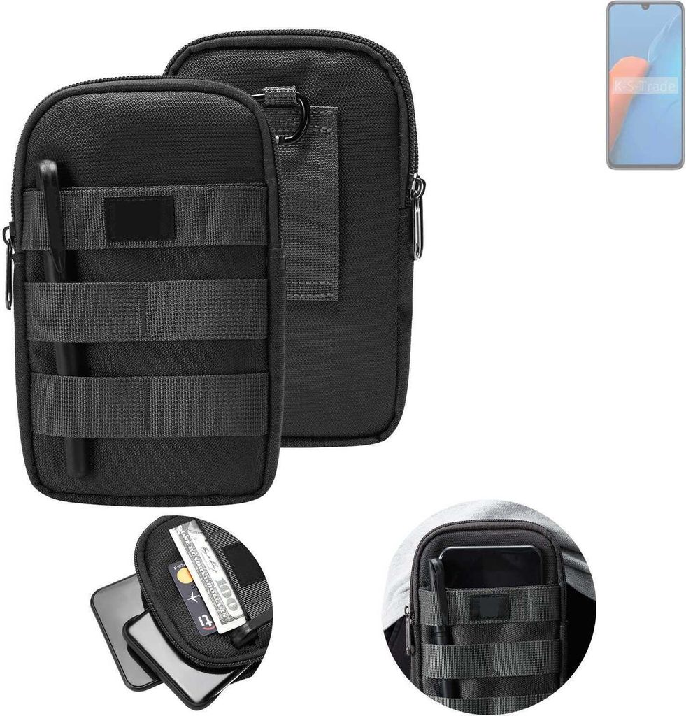 K-S-Trade Holster Gürtel Tasche kompatibel mit Infinix Note 12i 2022 Handy Tasche Schutz Hülle dunkel-grau viele Fächer, 1x