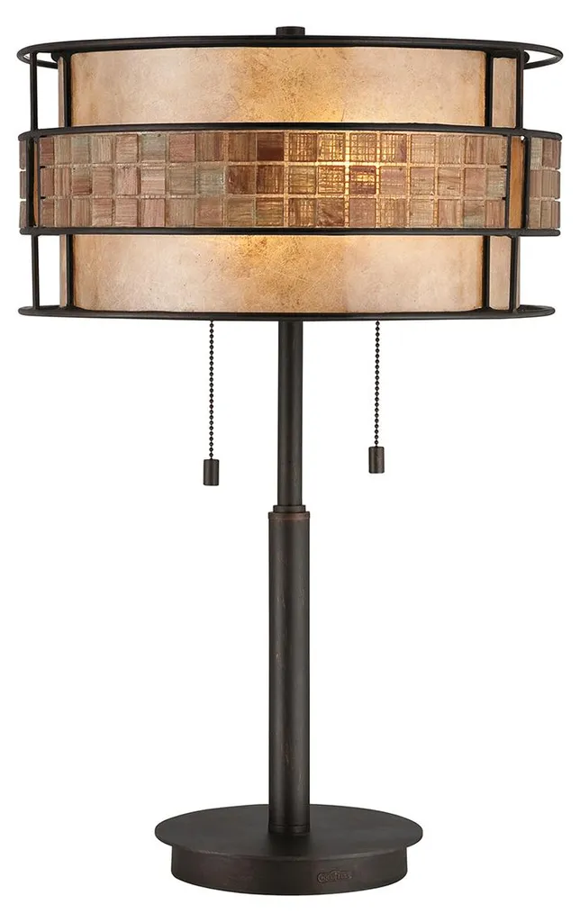 Lampe de table Elstead Laguna E27 double cuivre renaissance antique