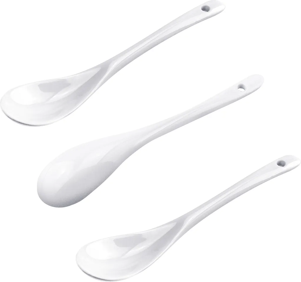 Cucchiai Uova Porcellana HIT Trading 12.5cm - Set Gastronomico 6 Pezzi - 4
