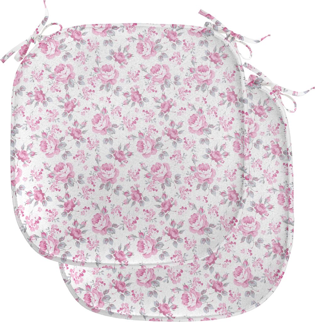 ABAKUHAUS Shabby Flora Polster für Esszimmerstühle, Rosa Produktbild 
