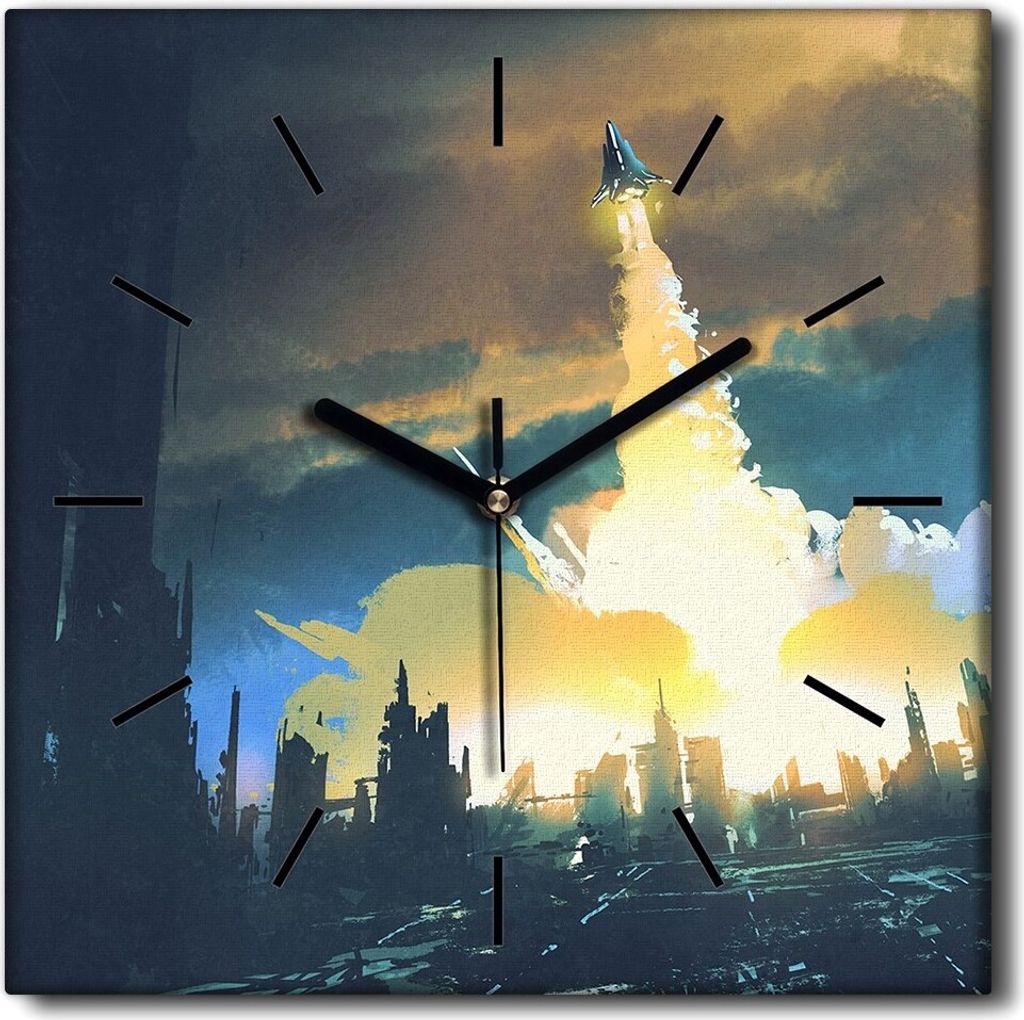 Coloray Uhr auf Leinwand 30x30 cm Wand Uhr Dekoration Produktbild 