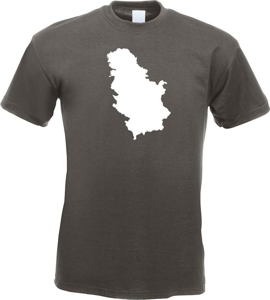 Kiwistar - T-Shirt - Graphit - Serbien Umriss Kontur Herren Funshirt Bedruckt Design Sprüche Spruch Motive - mit Motiv Bedruckt - Funshirt Design ...