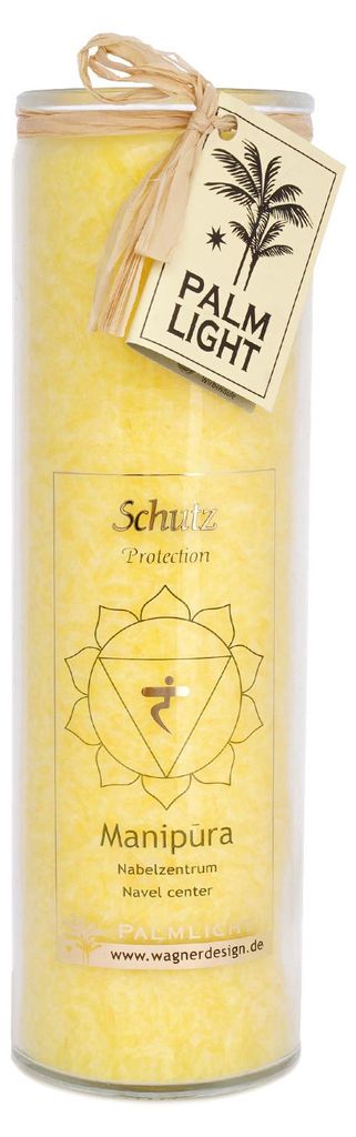 yogabox Chakra Kerze - gelb 20 x 6,5 cm